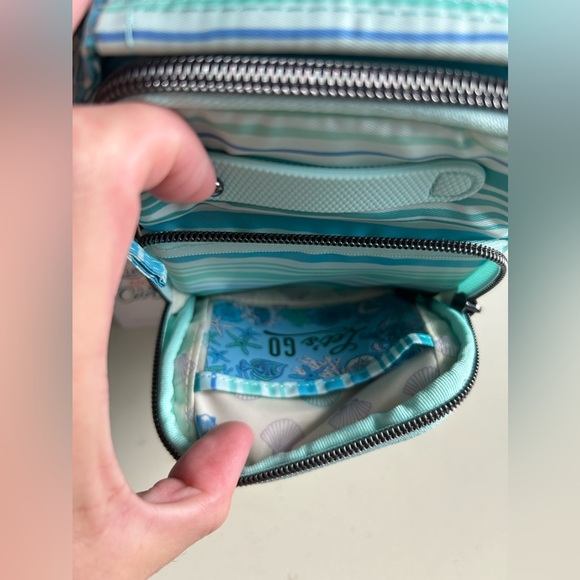 LUG SKEETER MINI BRIDGE CONVERTIBLE CROSSBODY LOVE WAVES AQUA NWT - Picture 4 of 6